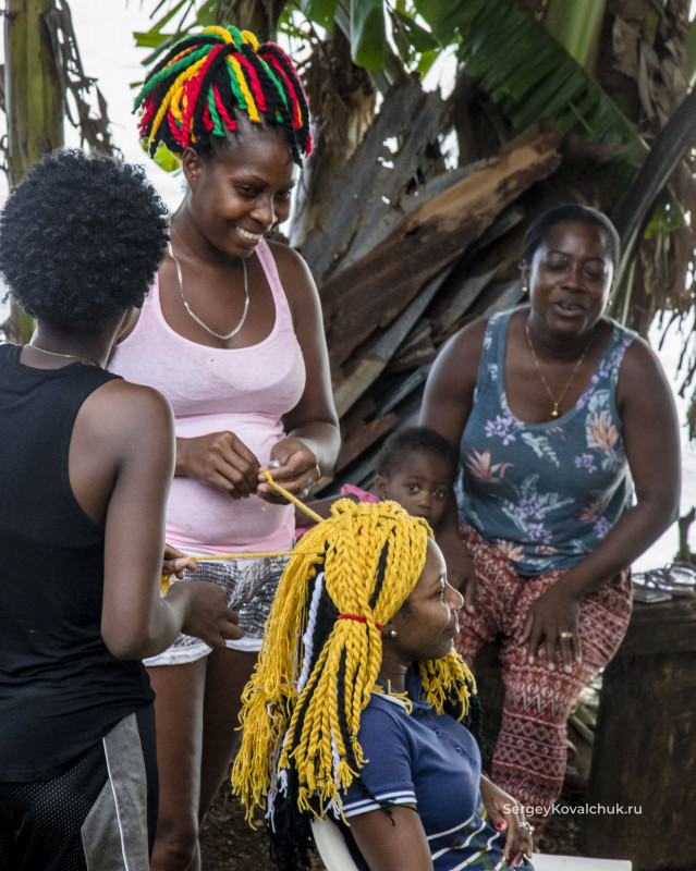 Nicaragua. Caribbean coast. Pearl lagoon, the Orinoco village, Garifuna people