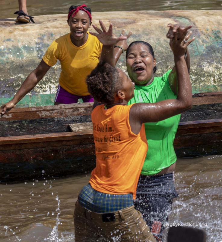 Nicaragua. Caribbean coast. Pearl lagoon, the Orinoco village, Garifuna people