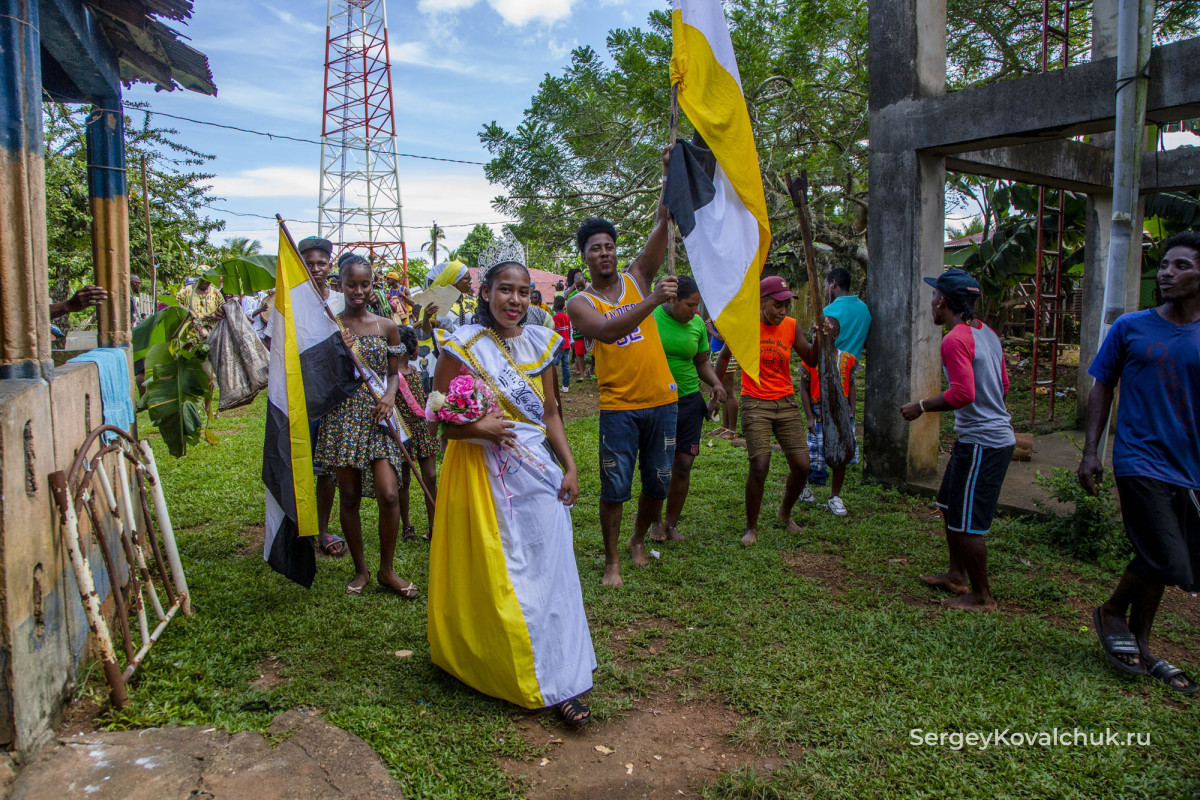 Nicaragua. Caribbean coast. Pearl lagoon, the Orinoco village, Garifuna people