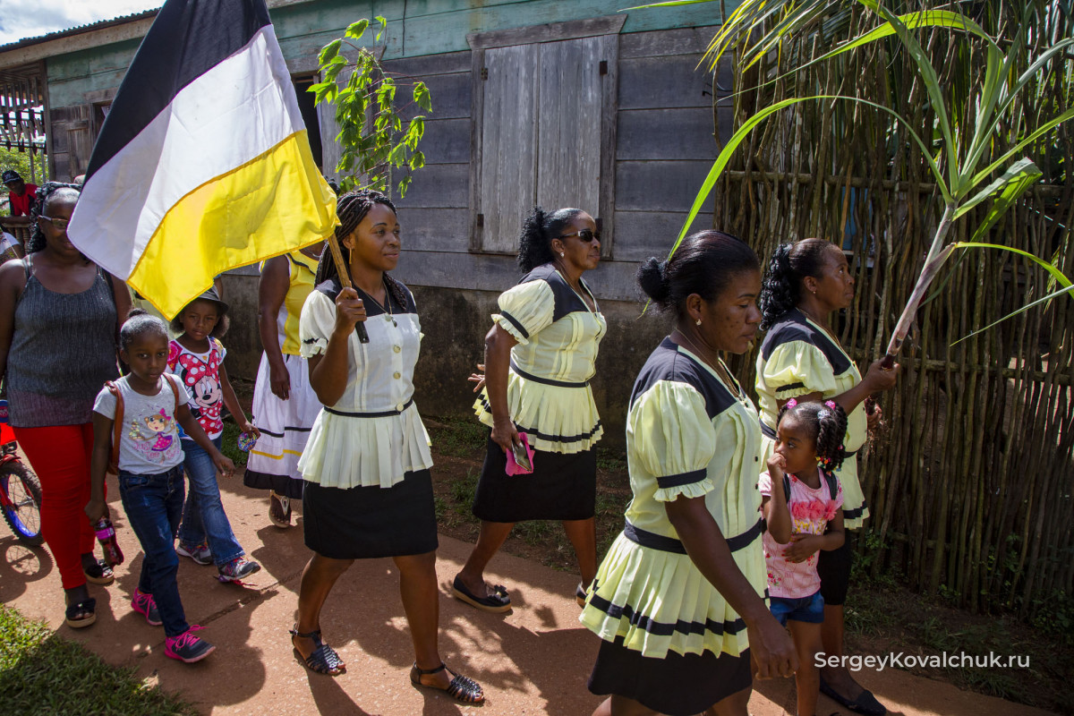 Nicaragua. Caribbean coast. Pearl lagoon, the Orinoco village, Garifuna people